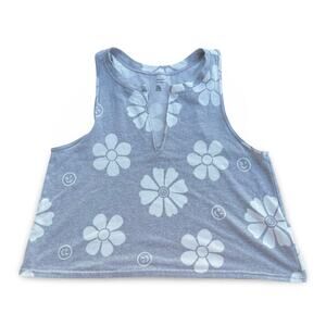 Gilly Hicks Gray Floral Crop Tank Top Size L | Find Your Happy Place
